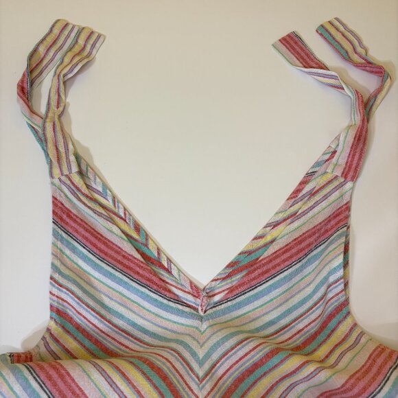 4OUR DREAMERS Striped 80s Kidcore Romper Size Small White Pink Everyday Playsuit - Picture 3 of 10